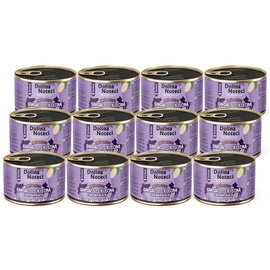 Dolina Noteci Superfood Wet Cat Food for Spayed Cats: Zander with Veal and White Mulberry, Pâté & Fillet Set, 12 x 185 g