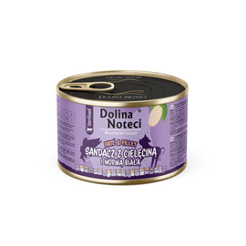 Dolina Noteci Superfood Wet Cat Food for Spayed Cats with Catfish, Veal, and White Mulberry: Pâté &amp; Filet, 185 g