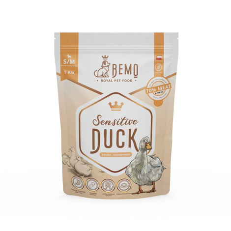 Bemo Sensitive Duck – hypoallergenic, single-protein dog food with duck for adult small and medium-sized dogs (S/M), 1 kg