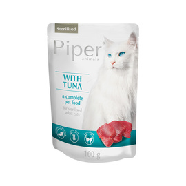Piper Animals Sterilised Wet Cat Food with Tuna for Neutered Cats, 100 g