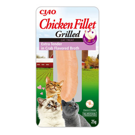 Inaba Cat Chicken Fillet Cat Treat: Grilled Chicken Fillet in Crab Broth, 25 g