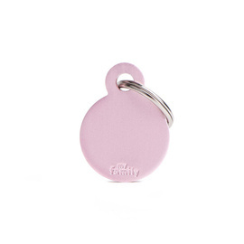 Engraved ID Tag for Dogs and Cats: Small Pink Circle