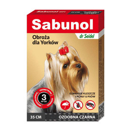 Sabunol GPI Flea Collar for Yorkies, Decorative Black, 35 cm