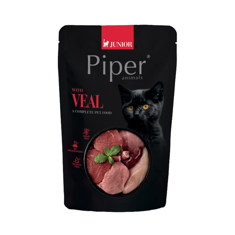 Piper Animals Junior Wet Cat Food with Veal, 100 g