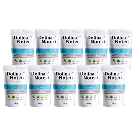 Dolina Noteci Premium Wet Dog Food, Rich in Lamb, 10 x 150 g Pouches