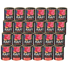 Rafi Wet Dog Food with Beef, 24 x 400 g Pack