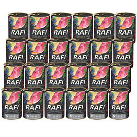 Rafi Wet Dog Food: Beef Stomachs with Ham, 24 x 400 g Set