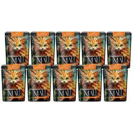 MAU Pâté and Fillet Wet Cat Food for Kittens: Duck with Mango and Wild Rose, 10 x 85 g Set