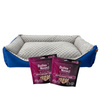 Pupilarni Sofa Bed for Medium Dogs, Size M, Gray and Blue