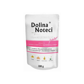 Dolina Noteci Premium Wet Dog Food for Junior Small Breeds, Rich in Turkey Hearts and Goose Liver, 100 g