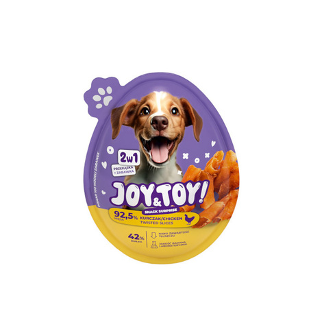 Joy&Toy 2-in-1 Surprise Egg for Dogs: Chicken-Flavored Treat + Toy