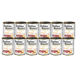 Dolina Noteci Premium Pure Wet Dog Food for Dogs with Allergies—Rich in Goose and Apple, 12 x 400 g Set