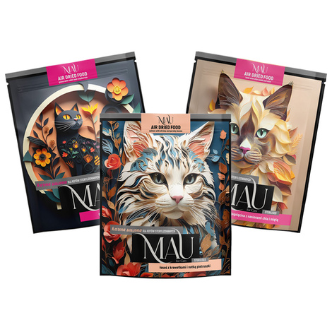 MAU Dry Cat Food for Spayed/Neutered Cats, Mixed Flavors, 3 x 700 g