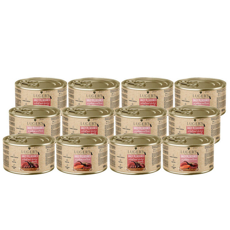 Luger's Daily Pleasures Wet Cat Food, Sterilized Mix, 12 x 185 g