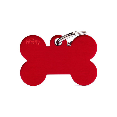 Large Red Bone-Shaped Engraved ID Tag for Dogs and Cats
