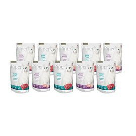 Piper Animals Sterilised Mix Wet Cat Food for Spayed and Neutered Cats, 10 x 100 g