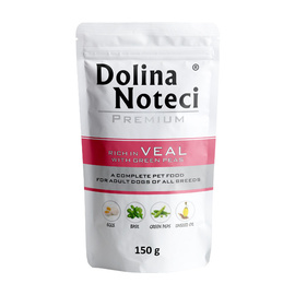 Dolina Noteci Premium Wet Dog Food, Rich in Veal with Green Peas, 150 g pouch