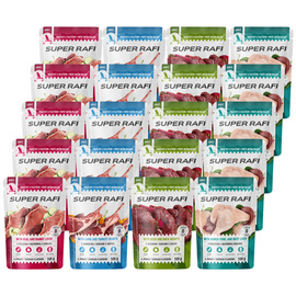 Super Rafi Wet Dog Food with Veal and Rabbit Liver, 12 x 400 g Set