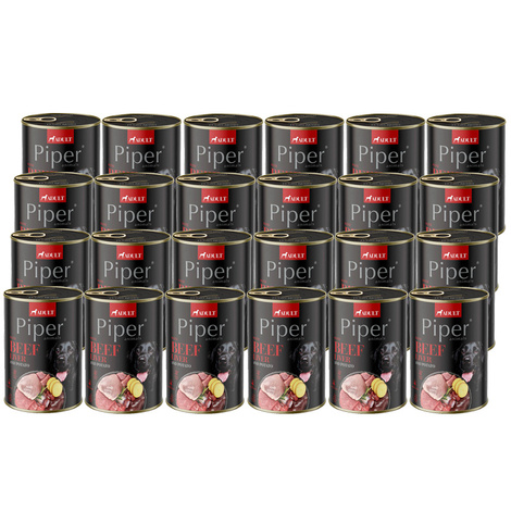 Piper Animals Wet Dog Food with Beef Liver and Potatoes, 24 x 400 g Set