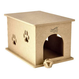 Dolina Noteci Beige Felt Dog House, 32 x 37 x 54 cm