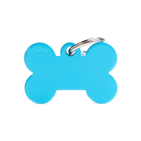 Medium Blue Bone-Shaped Engraved ID Tag for Dogs and Cats