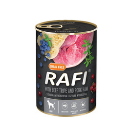 Rafi Wet Dog Food: Beef Stomachs with Ham, 400 g