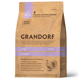 Grandorf Adult Mini Turkey Dry Dog Food for Small Breeds, Turkey, 3 kg