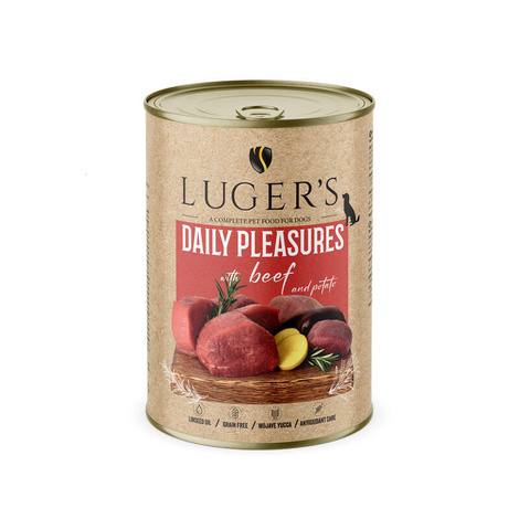 Luger's Daily Pleasures Wet Dog Food with Beef and Potatoes, 400 g