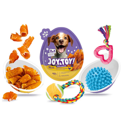 Joy&Toy 2-in-1 Surprise Egg for Dogs: Chicken-Flavored Treat + Toy