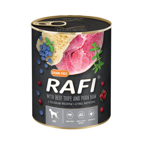Rafi Wet Dog Food: Beef Stomachs with Ham, 800 g