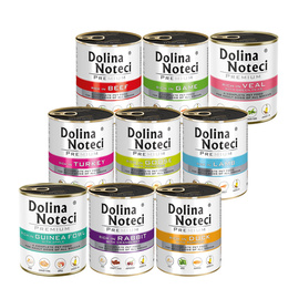 Dolina Noteci Premium Wet Dog Food, Assorted Flavors (No Fish or Chicken), 9 x 800 g Set
