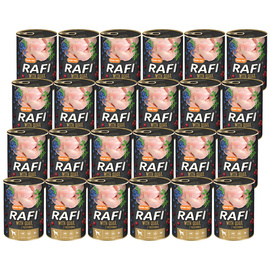 Rafi Wet Dog Food with Quail, 24 x 400 g Set