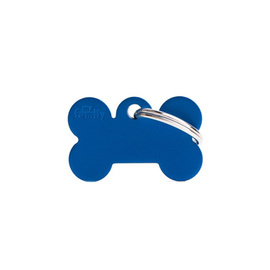 Small Blue Bone-Shaped Engraved ID Tag for Dogs and Cats
