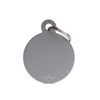 Engraved ID Tag for Dogs and Cats—Large Gray Circle