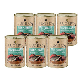 Luger's Daily Pleasures Wet Cat Food with Trout and Sardines, 6-pack (400 g each)