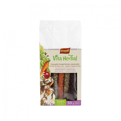 Vitapol Vita Herbal Treat for Rodents and Rabbits: Vegetable and Herb Sprigs, 50 g