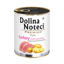 Dolina Noteci Premium Pure Wet Dog Food for Dogs with Allergies, Rich in Turkey and Potatoes, 800 g