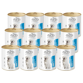 4Vets Natural Wet Dog Food with Lamb, 12-pack (800 g each)