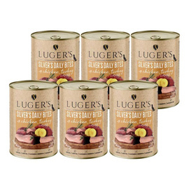 Luger's Silver's Daily Bites Wet Dog Food with Chicken, Turkey, and Potatoes, 6 x 400 g Set