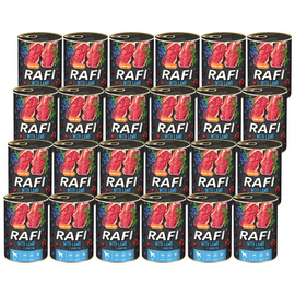Rafi Wet Dog Food with Lamb, 24 x 400 g Set
