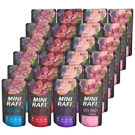 Mini Rafi Wet Dog Food, Assorted Flavors, 24 x 150 g