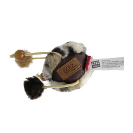 Eco-leather and eco-fur ball - cat toy