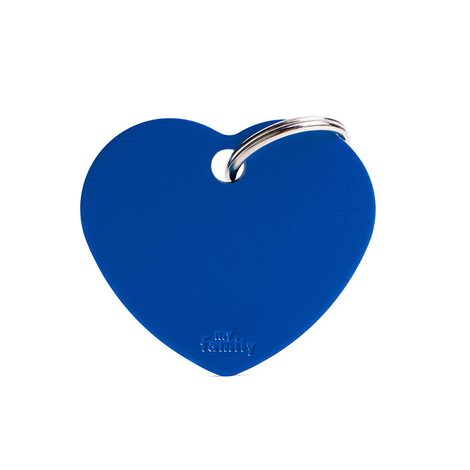 MyFamily Basic Address Tag - Large Blue Heart