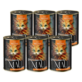 MAU Pâté and Fillet Wet Cat Food for Kittens: Duck with Mango and Wild Rose, 6-Pack (400 g each)