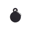 Engraved ID Tag for Dogs and Cats: Small Black Circle