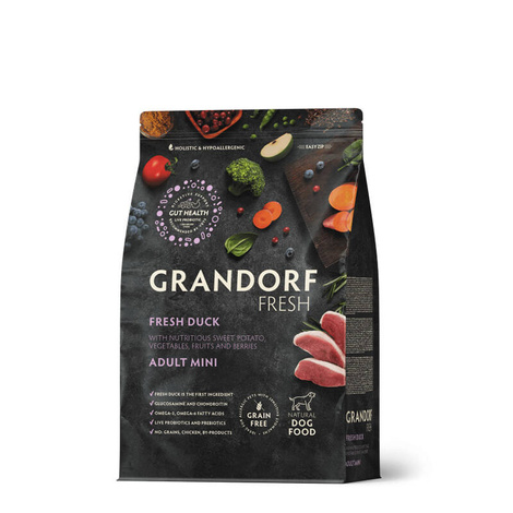 Grandorf Dog Fresh Duck Mini Dry Dog Food for Small Breeds, Duck, 1 kg