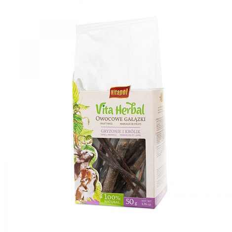 Vitapol Vita Herbal Treat for Rodents and Rabbits: Fruit Twigs, 50 g