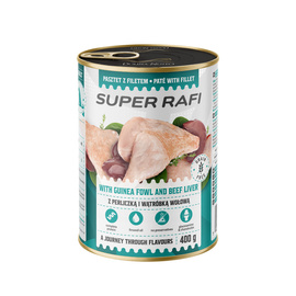 Super Rafi Wet Dog Food with Guinea Fowl and Beef Liver, 400 g