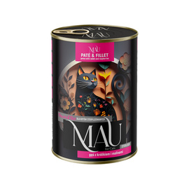 MAU Pâté and Fillet Wet Cat Food for Spayed/Neutered Cats—Goose with Rabbit and Raspberries, 400 g