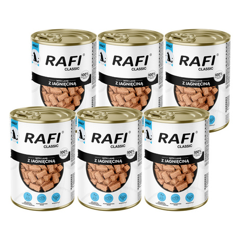 Rafi Classic Wet Dog Food with Lamb, 6-Pack (1240 g each)